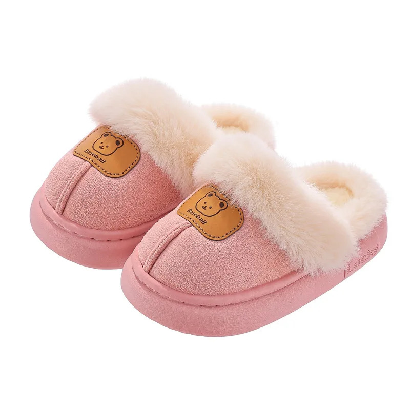 Children Girls Winter Fashion Cotton Shoes Cartoon Soft Soled Warm Non-slip Girls Home Outdoor Boys Thick-soled Wool Kids Shoes 251218