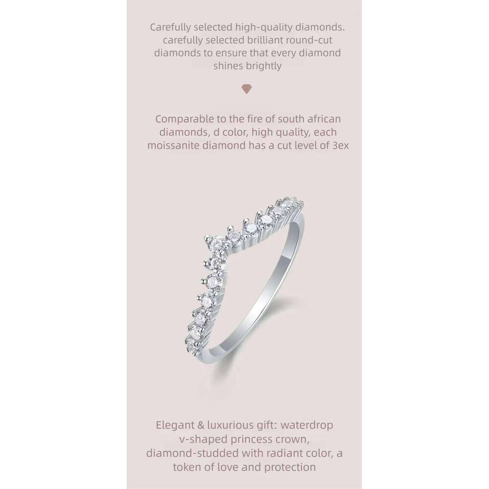 D Color Moissanite Engagement Ring for Women 925 Sterling Silver Gold Plated Solitaire Rings Wholesale f16