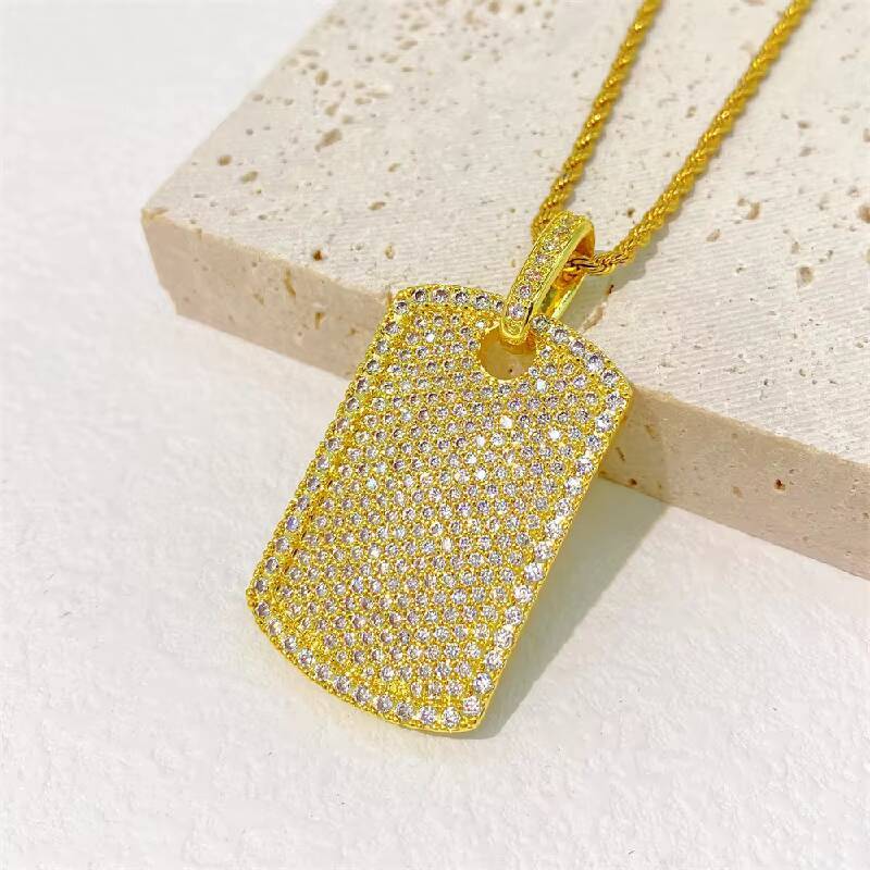 Hot Sale New S925 Silver Inlaid Moissanite square Personalized Pendant