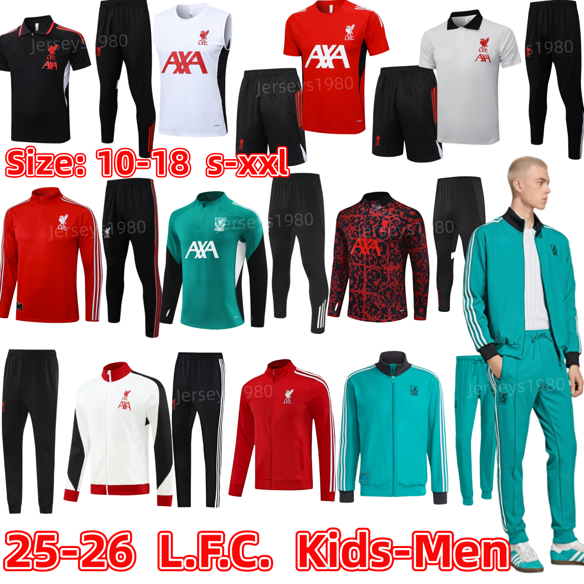 25 26 LFC lIVeRpooL football Long sleeved half pulled tracksuit 2026 WIRTZ men kids lIVeRpooL soccer training suit tracksuits kit survetement foot jogging kits