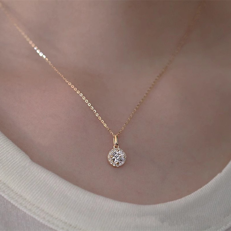 2026 Choucong Ins Top Sell Sparkling Circle Pendant Luxury Jewelry 100% 925 Sterling Silver Round Cut Lab Moissanite Diamond Sweet Women Clavicle Neck