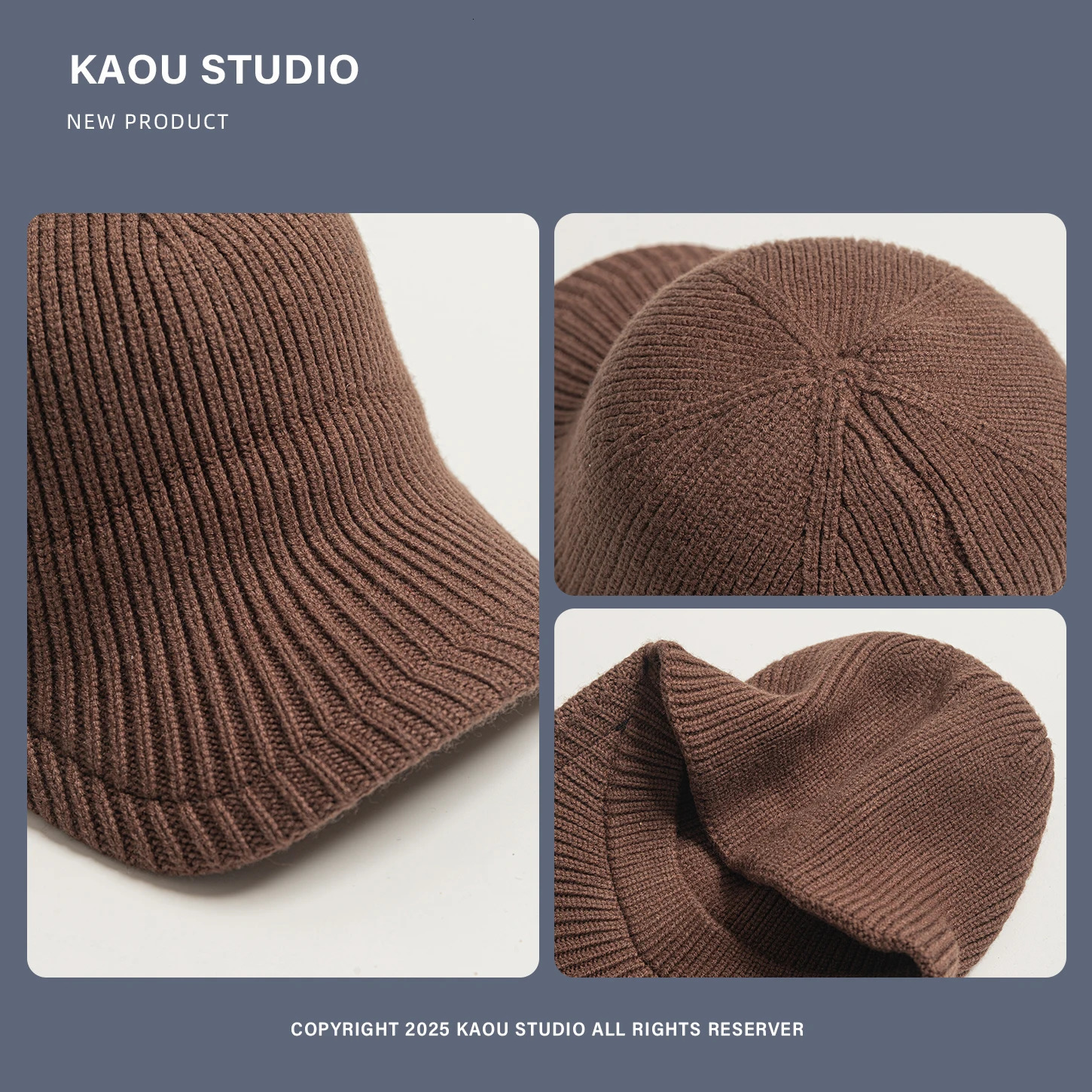Old Money Style Small Group Autumn and Winter Knitted Flat Baseball Cap Solid Color High-end Warming Woolen Equestrian Hat 251225 - view 6