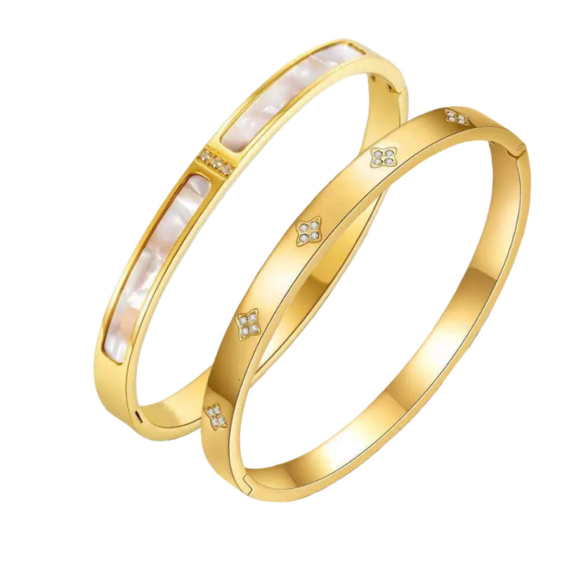 Luxury Brand Designer Jewelry Stainless Steel Bracelet Zircon Titanium Steel Bracelet Women Fashion High-End Feel Bracelet Niche Temperament Versatile