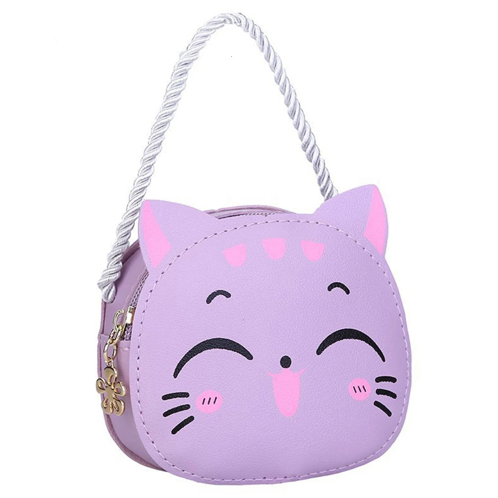 Girls Kawaii Satchel Bag Cartoon Cat Mini Shoulder Bag Compact Fashion Coin Purse Kids Daily Bags 251218