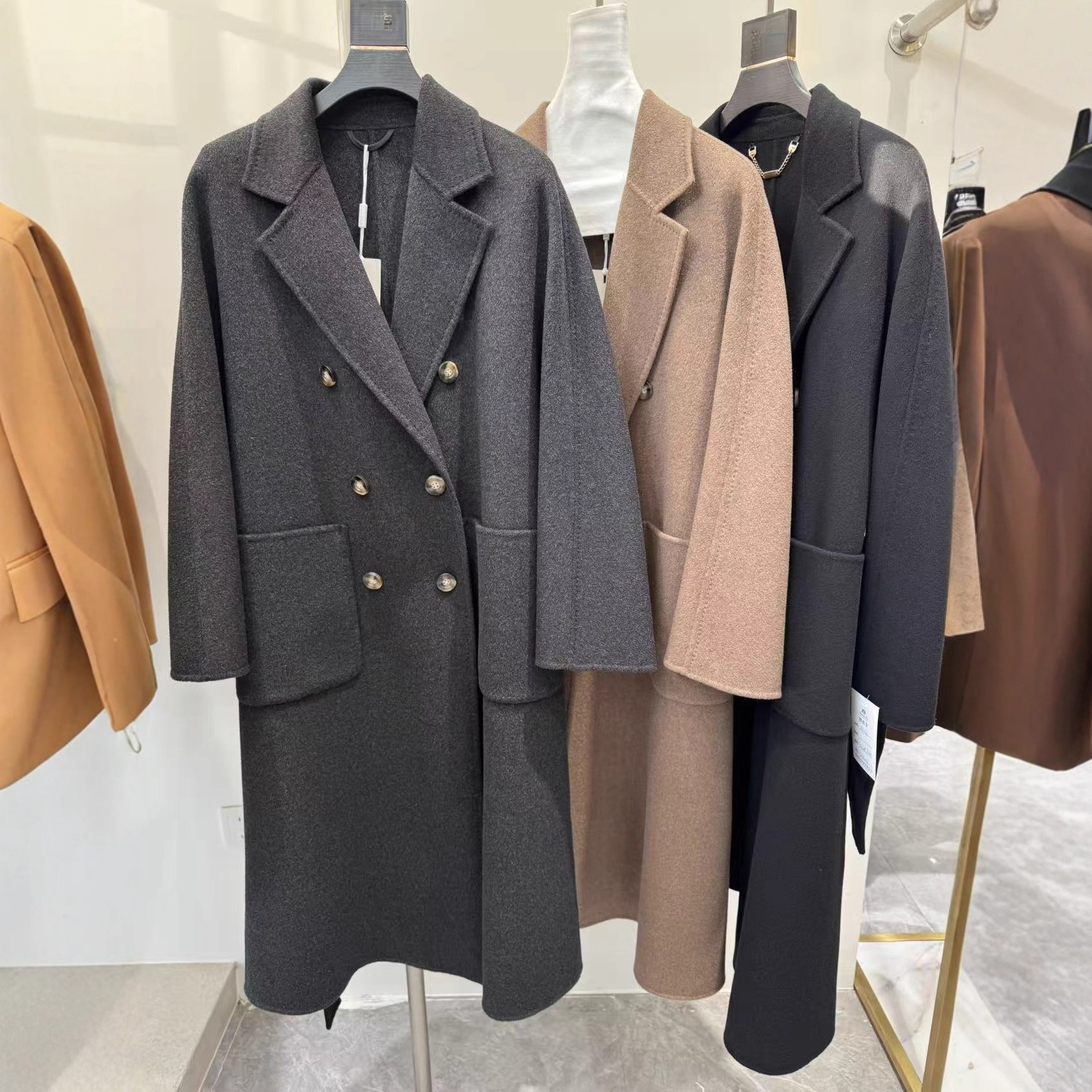 50% Off M Brand New 0 Cashmere Melange High-End Old Money Style Double-Sided Wool Classic