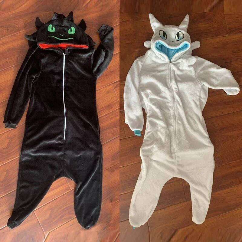 Toothless Dragon Onesie Kigurumi Cosplay Adult Unisex Flannel Pajama Anime Costume Train Your Night Funny Sleepwear Homewear