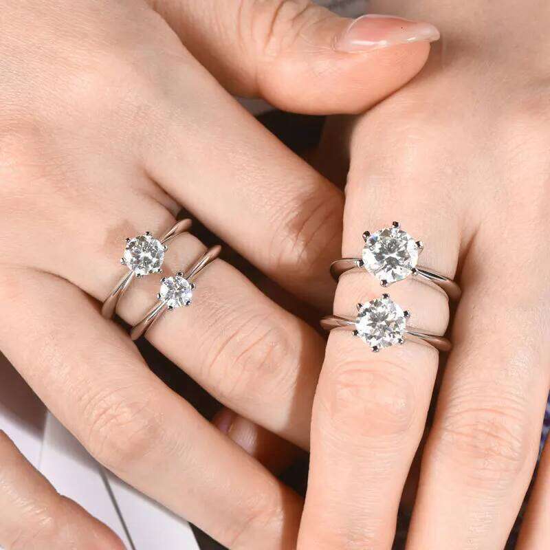 0.5-3ct 5-9mm Full Eternity Ring Band 925 Sterling Silver white Round Moissanite Diamond Jewelry gift dating party c57