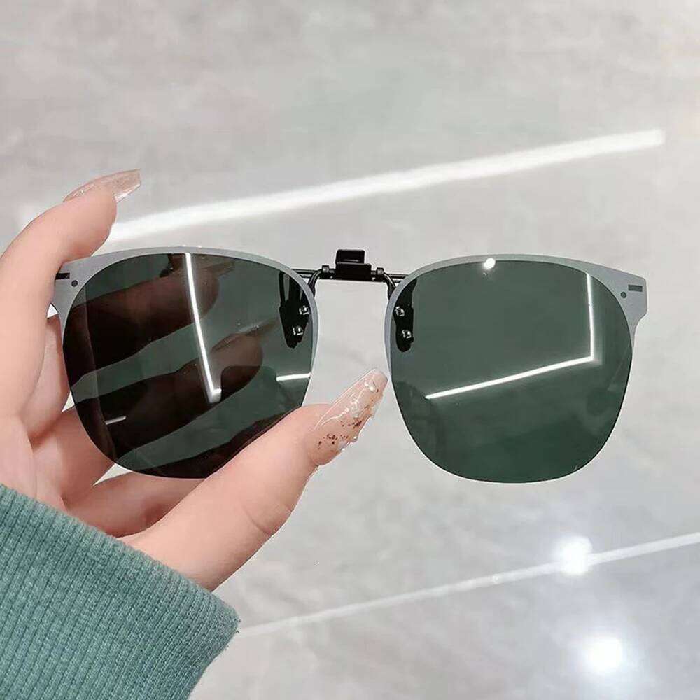 KLASSNUM Men Clip On Sunglasse Polarized Flip Up Glasses Women Gradient Photochromic Anti Uv400 Sunglasses Night Vison Goggles