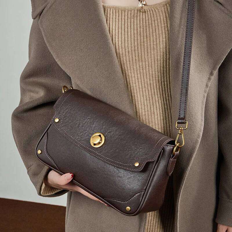 Toptrends Cowhide Genuine Leather Underarm Shoulder Bags For Women Luxury Crossbody Satchel Flap Ladies Handbags tote bag Xiu Lai Si