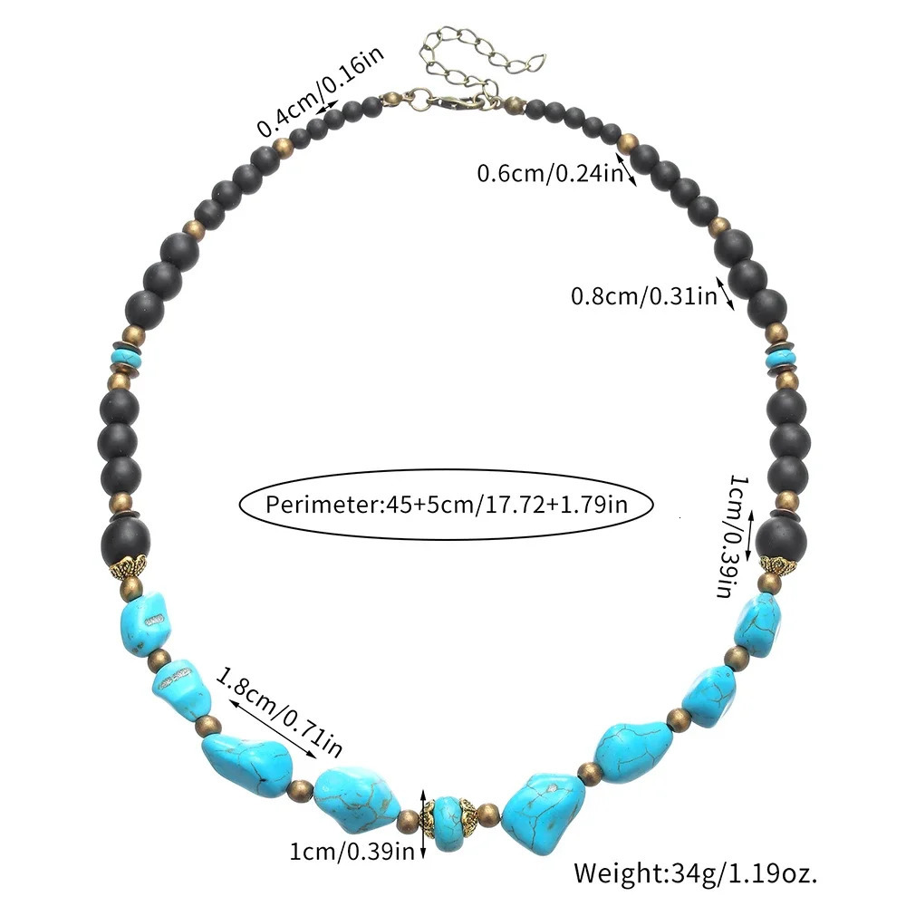Mens Turquoise Necklace Surf Punk Necklace Unique Necklace Niche Hip Hop Necklace Acero Inoxidable Joyeria De Mujer 251223