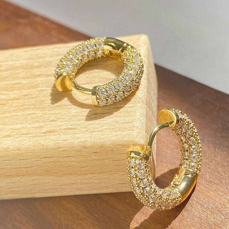ZAKOL New Unique Design Turquoise Zircon Hoop Earrings for Women Brilliant Cubic Zirconia Luxury Party Jewelry