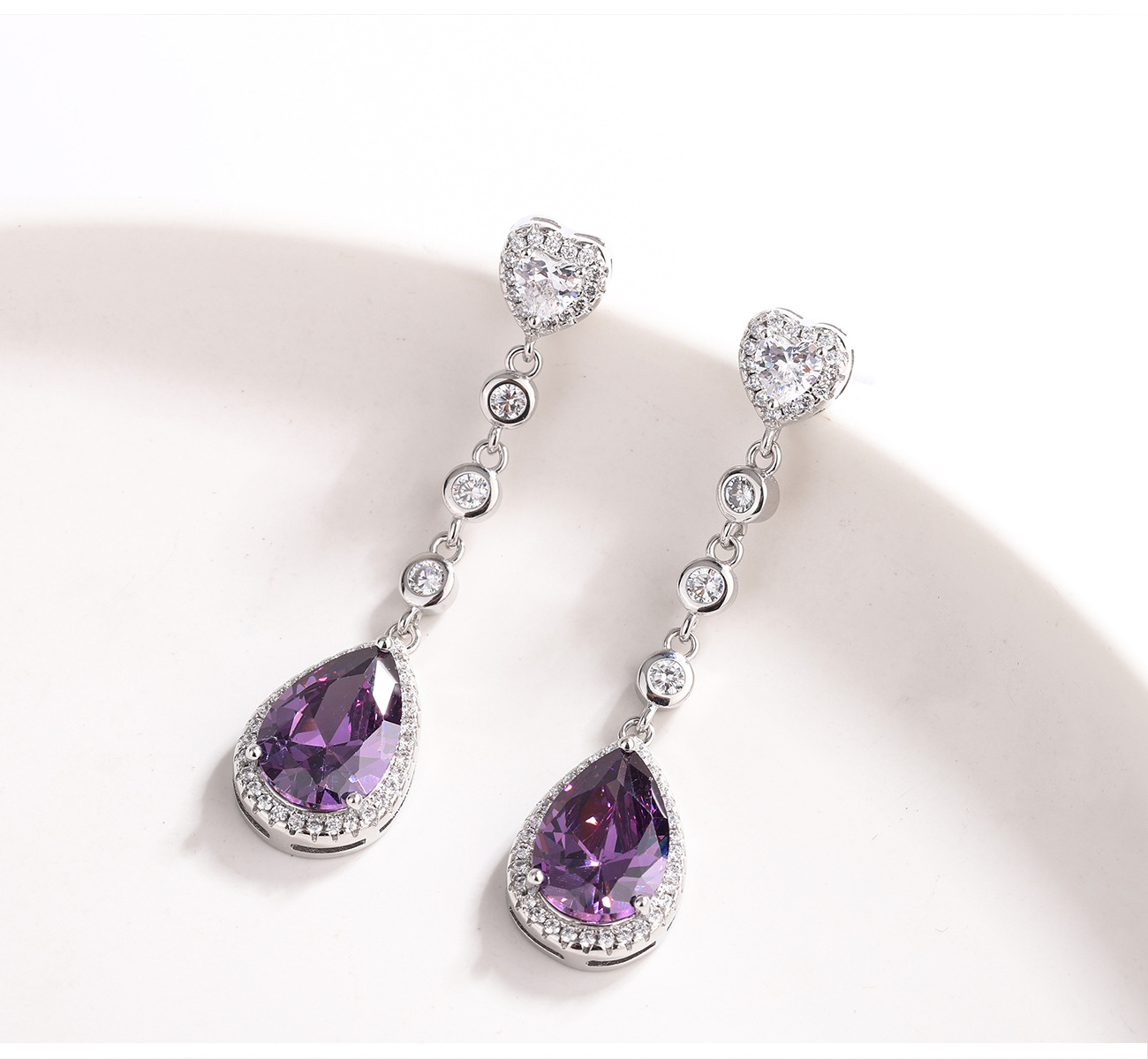 Choucong Gorgeous Dangle Earrings Luxury Jewelry 925 Sterling Silver Water Drop Multi Color Lab Moissanite Diamond Gemstones Party Women Long Tassel E