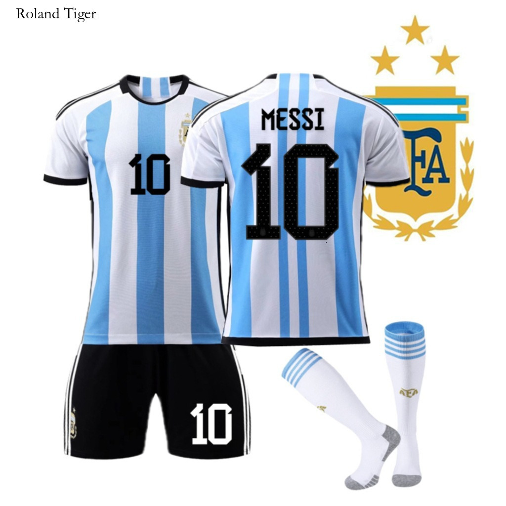 Roland Tiger World Cup Argentina No. 10 Messi Jersey Brazil Neymar France Mbappe Portugal Ronaldo Jersey