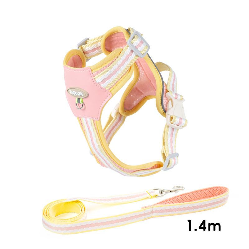 Dog Harness Lightweight No Hair Staining Breathable Mesh Small Pet Vest with Leash for Outdoor Walking