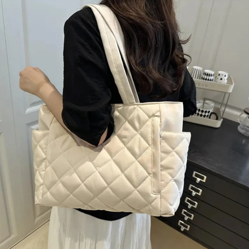 Rectangular Large Capacity Single Shoulder Bag for Commuting To Work Korean Style Womens Tote Bag Lightweight Casual Handbag251222