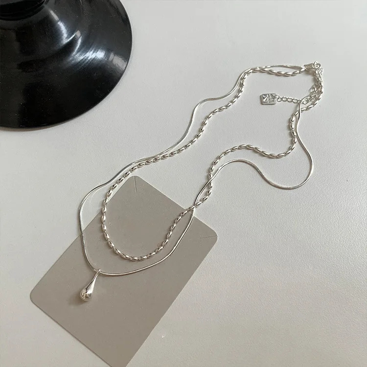 925 Sterling Silver Water Droplet Pendants Simple Necklaces With Pendant Womens Neck Chain Exquisite Jewelry Money 925 251223