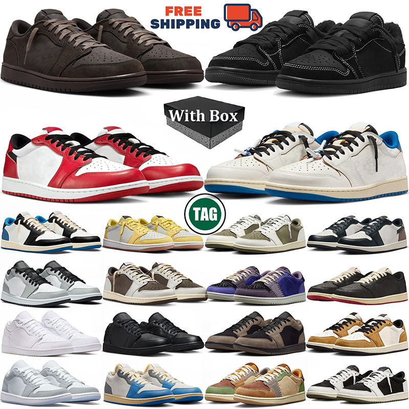 Free Shipping With box low designer trainers basketball shoes travis men women Black Phantom unc Mocha outdoor sports travi 1s sneakers Outdoor travisscot shoe 1