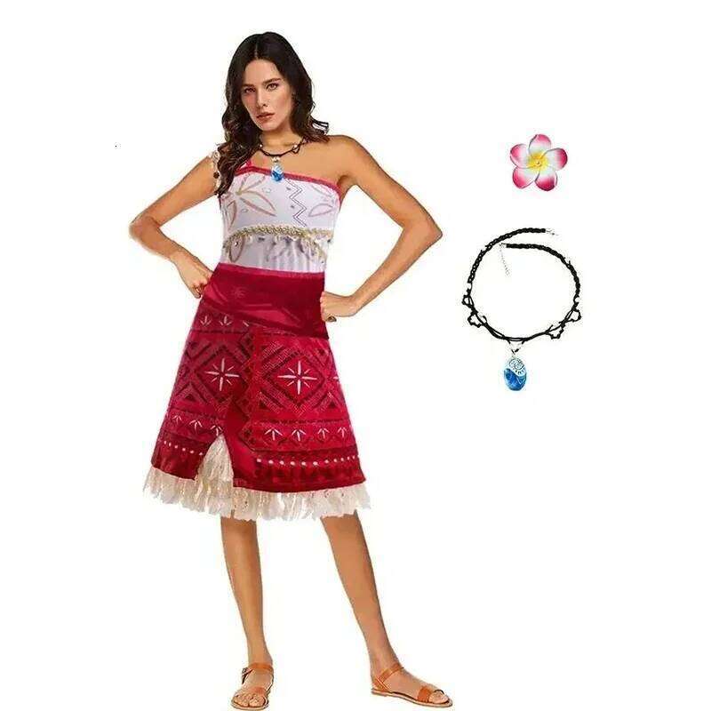 Women Movie Cosplay Moana Costume Tassel Skirt Outfits Ocean Adventure Princess For Adult Girl Carnival Halloween Dress Up