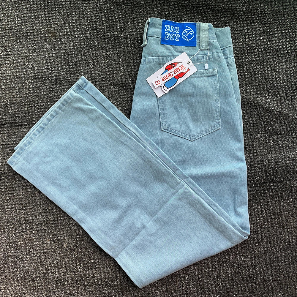 Y2K Embroidery Baggy Boy Jeans Women Streetwear Gothic Cartoon Blue Straight Jeans Retro Punk Rock High Waist Denim Trousers 251217