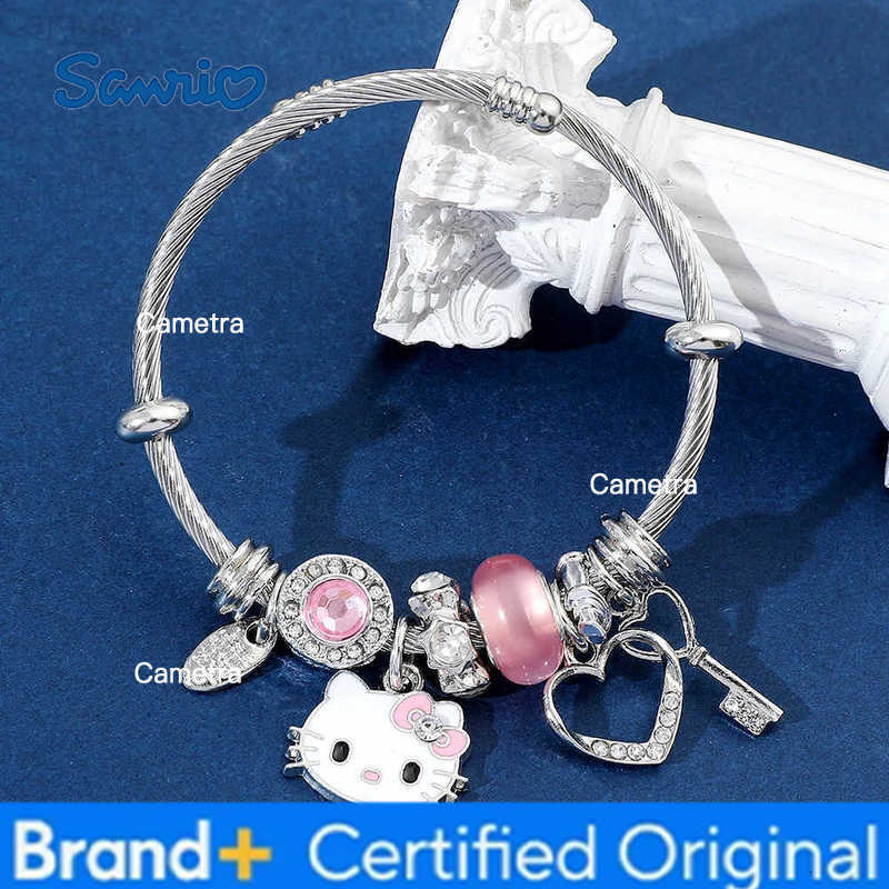 Sanrio Charms Bracelet Luxury Hello Kitty Beads Bangle for Women DIY Bracelet for Girl Fashion Accessories Girlfriend Gifts H251229