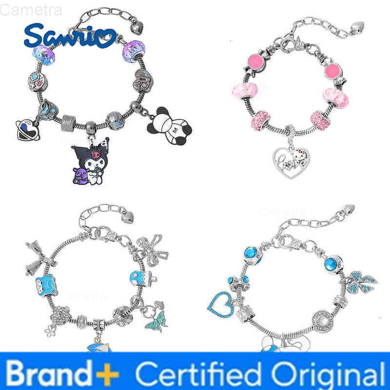 Sanrio Kawaii Pink Hello Kitty Kuromi Bracelet Pendant Girl Detachable DIY Bracelet Fans Gift Cosplay Props For Women Jewelry H251229