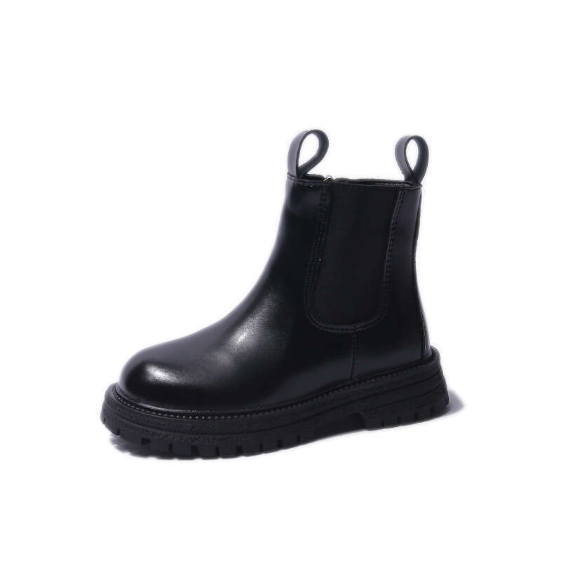 Korean Fashion Children's Autumn New British Style Solid Color Long Martin Boots for Young Girls