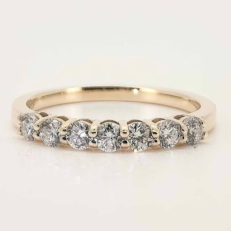 Eternity Band Wedding Band 1CT VVS IGI Certificate D E Color Engagement Ring Womens Synthetic Diamond Gold Ring