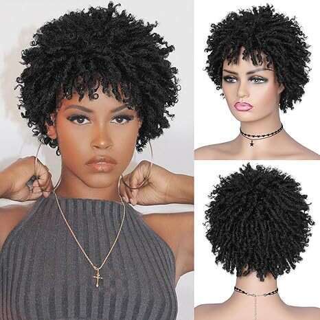 Women's Afro Dreadlocks Wig Black Tube Hair Small Curls Fluffy Natural Manufacturer In Stock Xiusiyuan