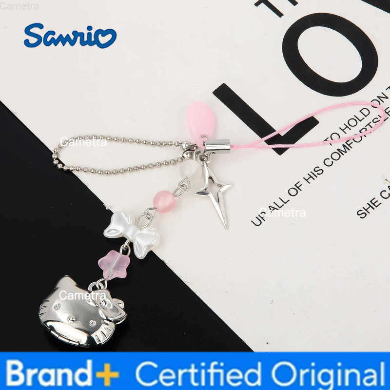 Sanrio Kawaii Cat Bowknot Star Charm Phone Chain Cute Cartoon Kitty Pendant Keyring Bag Keychain Cosplay Props Jewelry Gift H251229