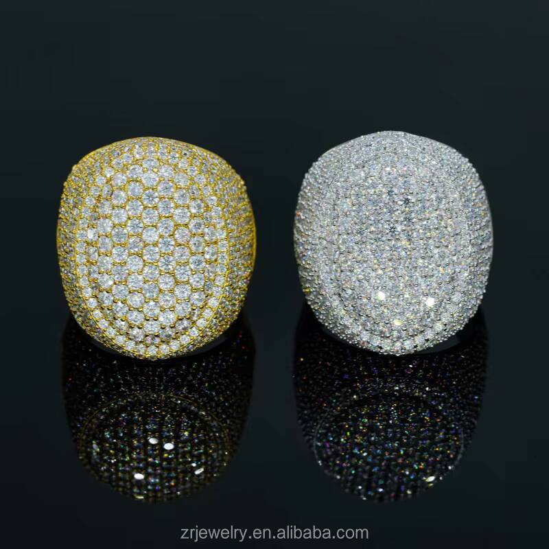 Iced Out Engagement Mens Lab Diamond Ring VVS Baguette Moissanite Diamond Men Hip Hop Ring