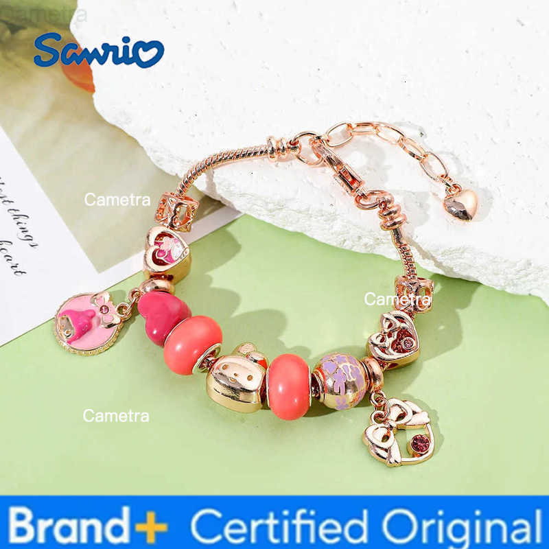 Sanrio Anime Cute My Melody Bracelet Cartoon Figure Melody Charm Beads Pendant DIY Bracelet Bangle Kawaii Accessories Gifts H251229