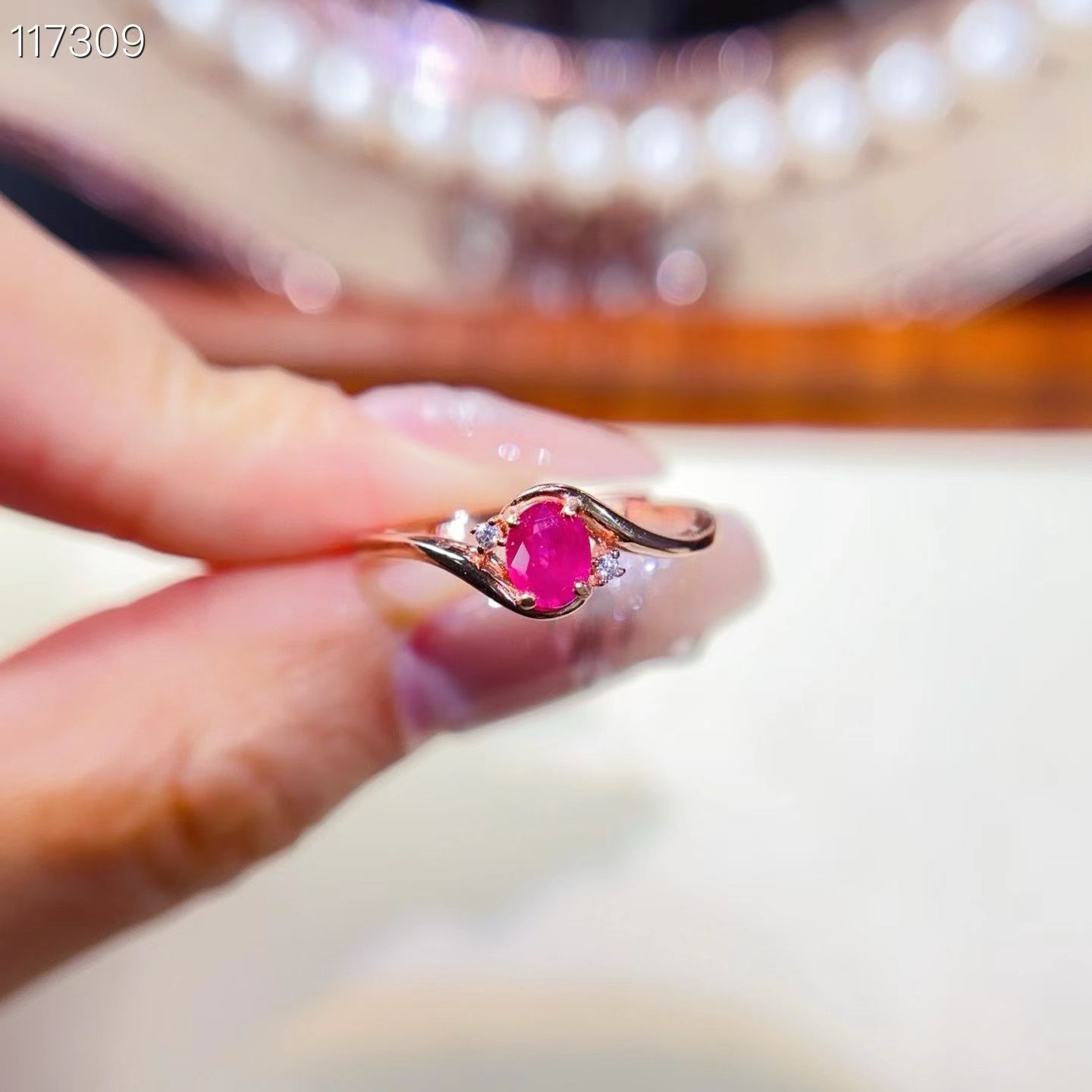 Elegant 925 silver ring for engagement natural ruby ring with certificate 4mm*5mm 0.4ct genuine ruby jewelry