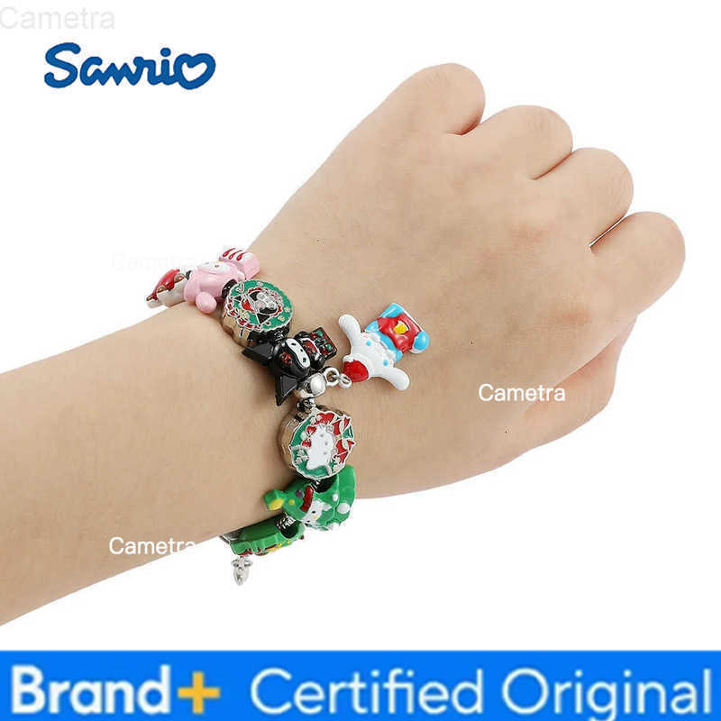 Sanrio Christmas Style Charms Bracelet for Girl DIY Jewelry Accessories Kawaii Hello Kitty Kuromi Melody Student Y2K H251229