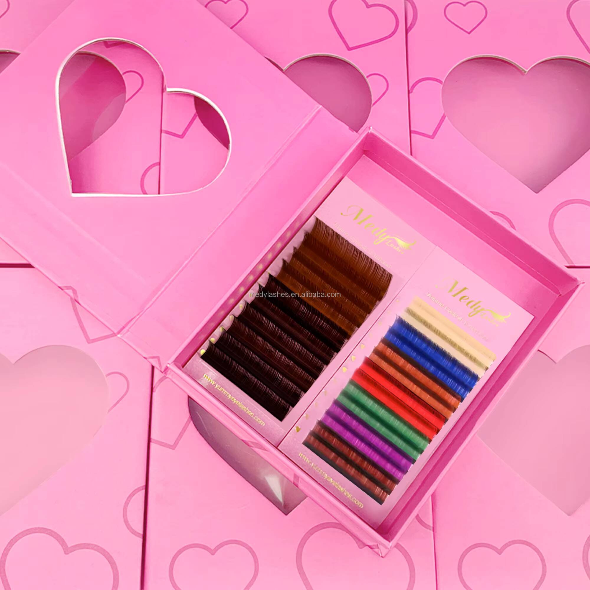 Wholesale Individual Eyelash Extension Lash Trays Supplies Silk Matte Black Eye Lash Extension Volume Cashmere Lash Extension