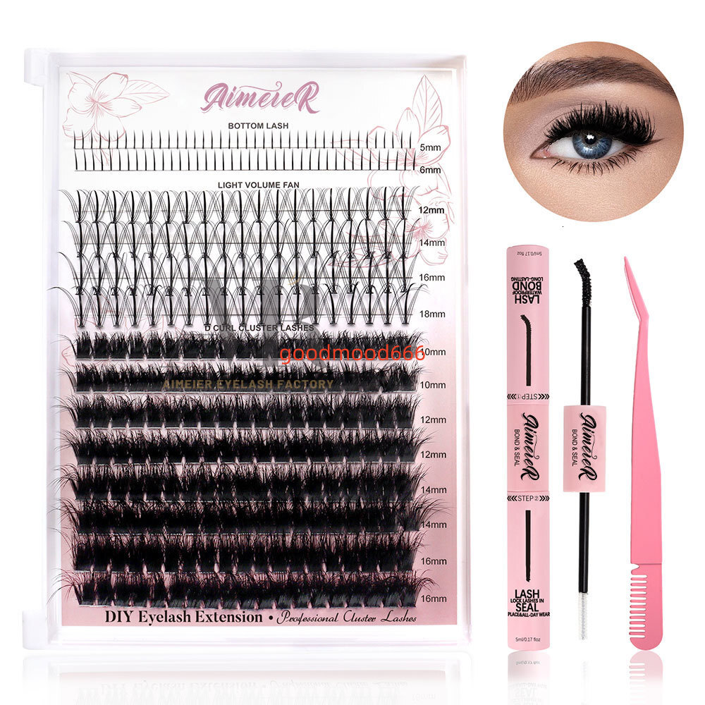 Cluster Lashes Segment C CC D DD Mix Curl Silk DIY Eyelash Extensions Kit DIY Eye Lash Cluster Eyelashes
