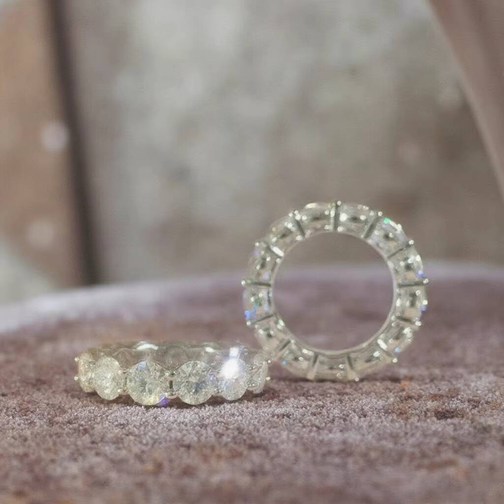 Full Moissanite Diamond Ring White Gold Plated Silver Ring 925 Sterling Sliver Women Wedding Engagement Jewelry