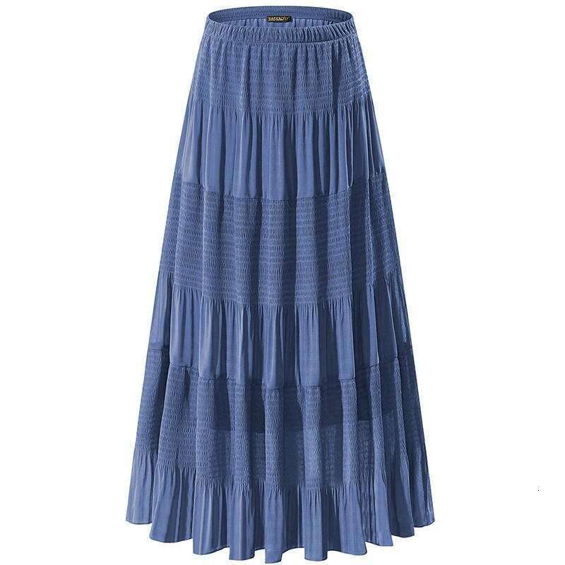 Women's A-Line Cake Waist Casual Midi Draped Elastic Flared Drawstring Fringe Hem Punk Vintage for Casual Wear