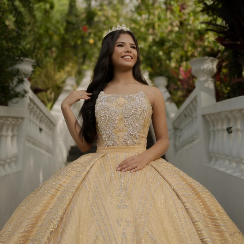 Champagne Shiny Quinceanera Dresses Ball Gown Off The Shoulder Sequin Applique Lace Beading Crystal Corset Party Birthday Sweet 16 Dres Vestidos 15 An