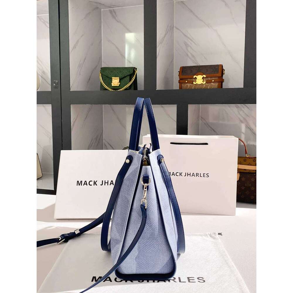 MACK JHARLES Large Capacity Color-Block Tote for Women 2025 Autumn New High-End Bucket Bag