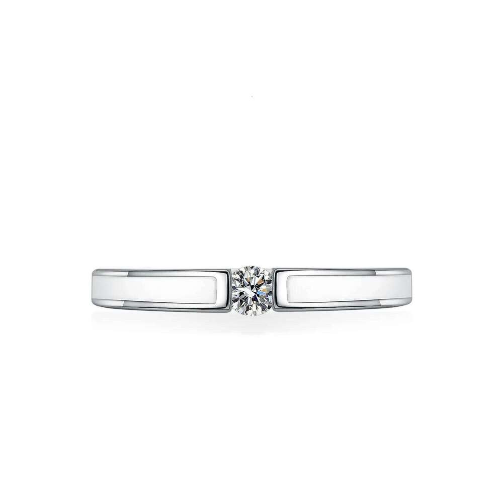3mm Moissanite Ring for Women S925 Solid Silver with 18k White Gold Plated Diamond Wedding Bridal Band Luxury Jewelry Gift c44