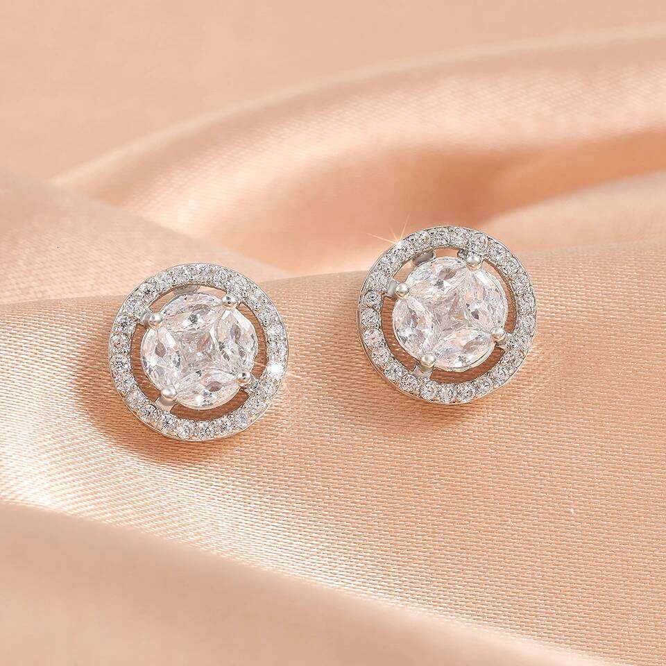 ZAKOL Simple Classic Women's Stud Gold/Silver Color Crystal Cubic Zirconia Exquisite Female Earrings Versatile Jewelry