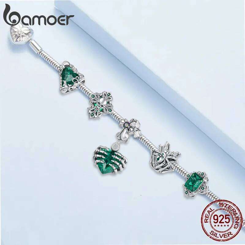 BAMOER 925 Sterling Silver Starburst 3mm Snake Chain Charm Women, High Quality Bracelet Fit for DIY Beads & Pendant 25H1229