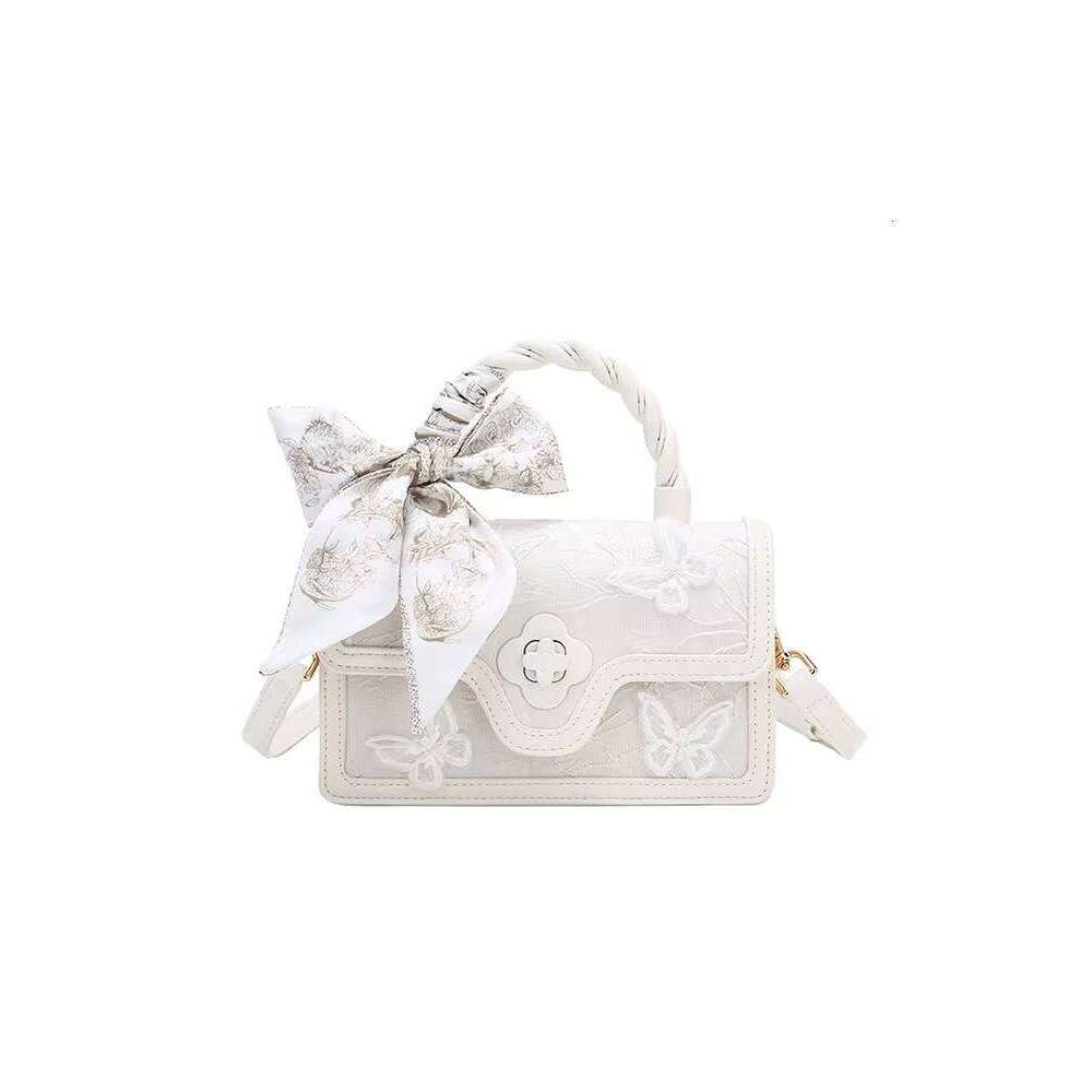 MACK JHARLES French Niche Bow Handbag Women's 2025 New Braided Small Square Bag