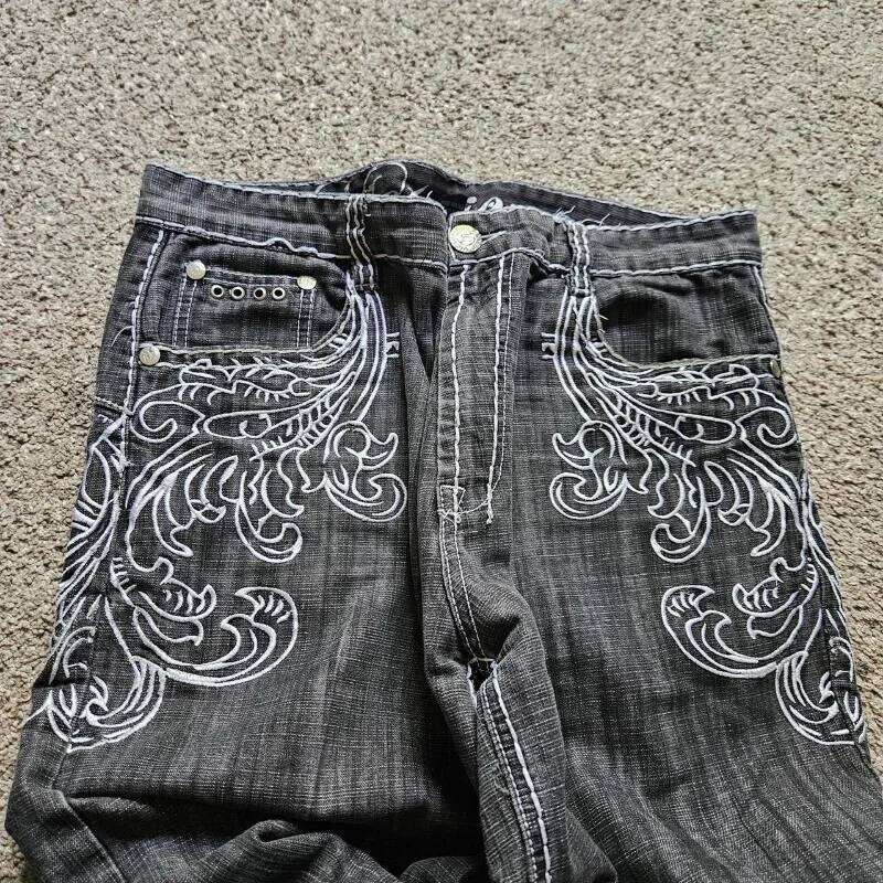 Y2K New Popular Denim Patch Vintage Shorts Men Women Street Hip Hop Fashion Harajuku Punk Loose High Waist Wide Leg Pants