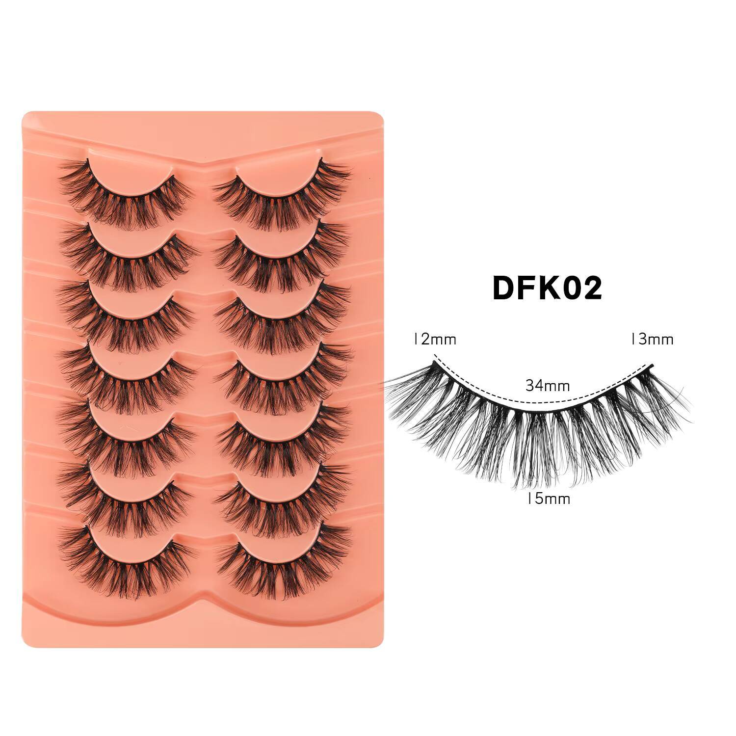 Wholesale Natural Look Fluffy False Eyelashes Wispy Cat Eye Lashes 3D Natural Volume Lashes 7 Pairs Pack Cruelty Free Eyelashes