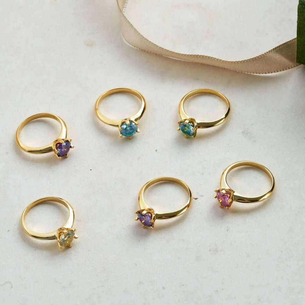 1.0 Ct 6.5mm moissanite ring for charm lady 925 sterling silver 18k gold plated Diamond Test Passed female jewelry gift 6fd