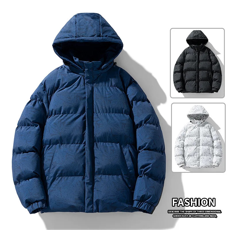 Fashionable Winter Mens Jacket Thickened Puffer Coat Casual Versatile Hooded Cotton 251226
