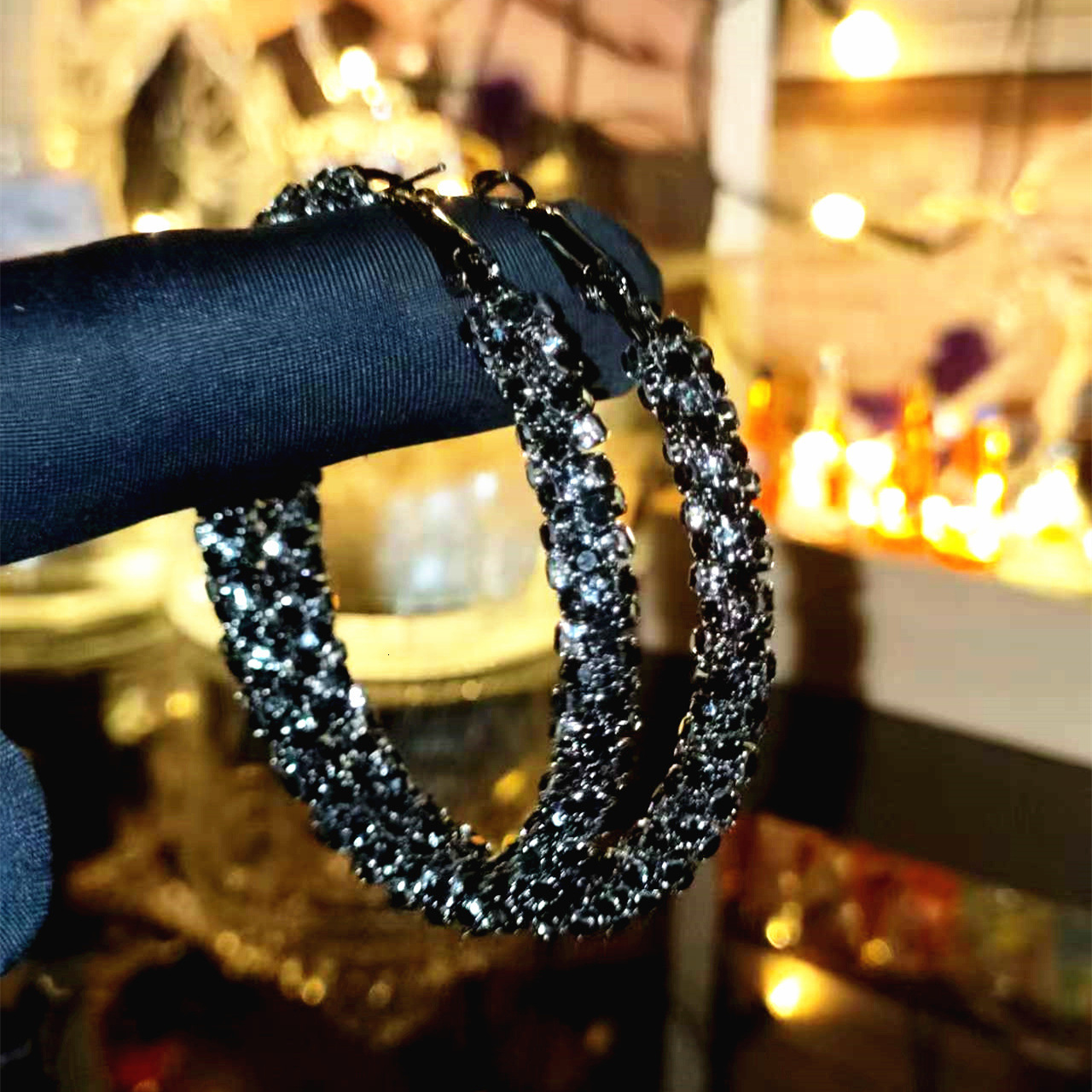 Luxury Brand Designer Jewelry Hot-Selling New Luxury Personality Exaggerated Hoop Earrings For Women Simple Fashion Diamond-Studded Large Hoop Earring