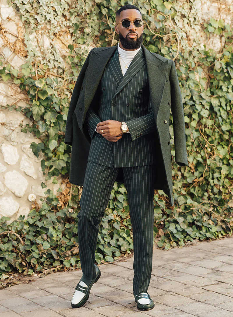 High Quality Men Woolen Overcoat Double Breasted Peaked Lapel Casual Occasion Commute Autumn Winter Warm Custom Made