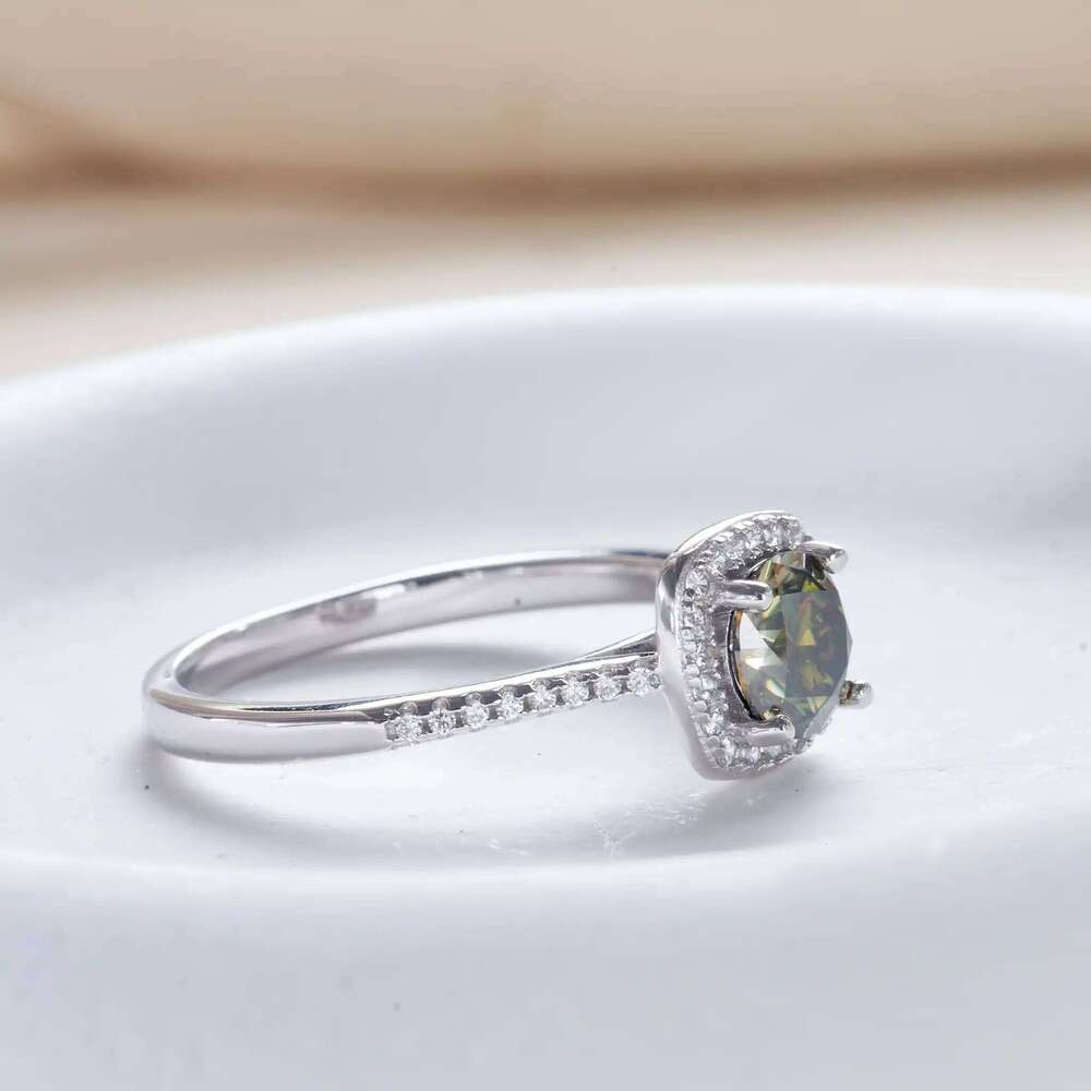 Yellow Green color moissanite S925 Jewelry Set With Certificate for charm lady Pass Dismond Test Jewerly Dating Gift Customized 340